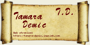 Tamara Demić vizit kartica